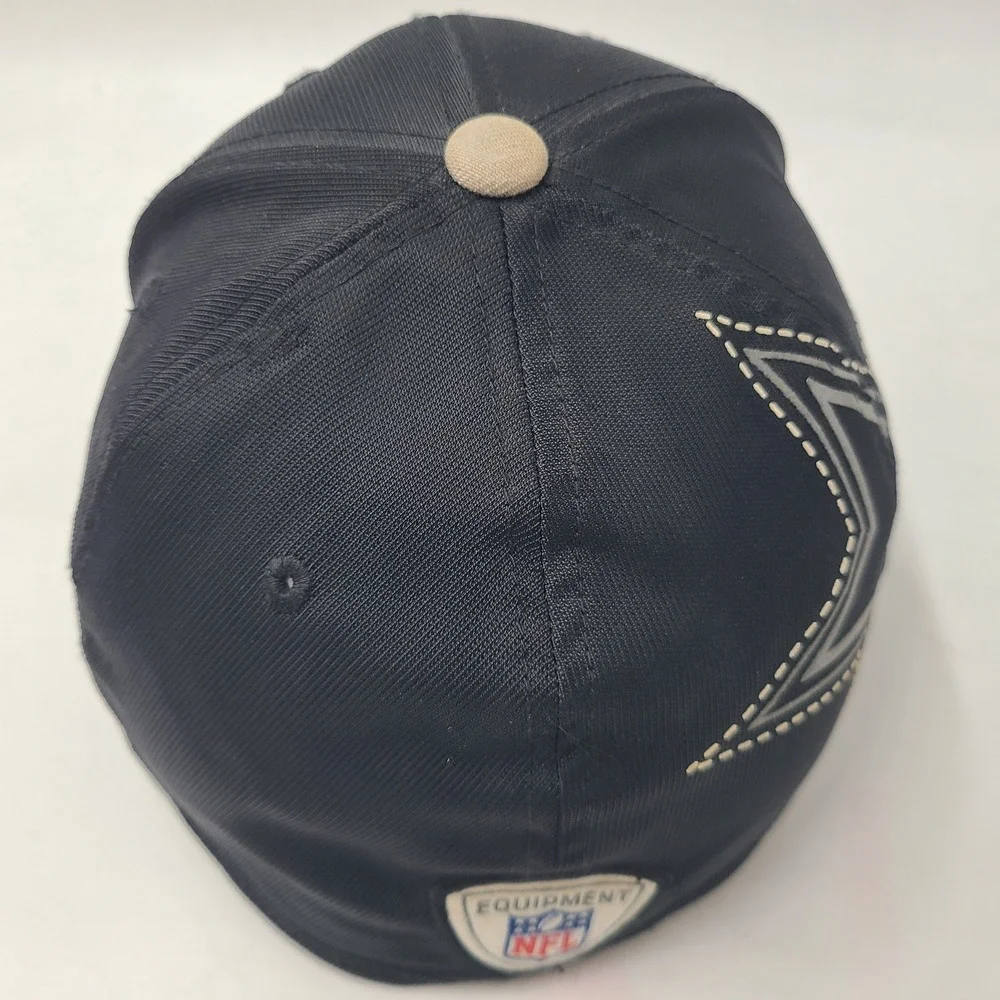 Dallas Cowboys Hat‎ Fitted L-XL Reebok Black NFL Football Logo Nylon Blend Men